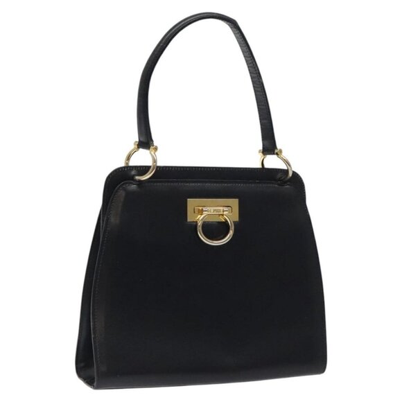 CELINE Hand Bag Leather Black Auth yk17773 - Picture 1 of 16